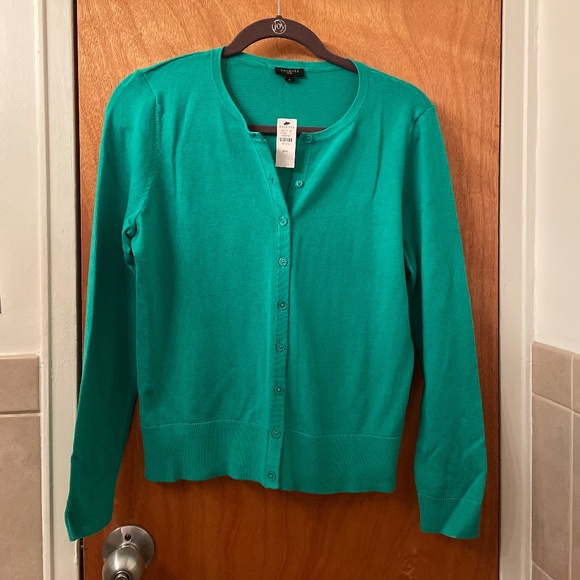 NWT Talbots Green Cardigan Size MP - Picture 1 of 5